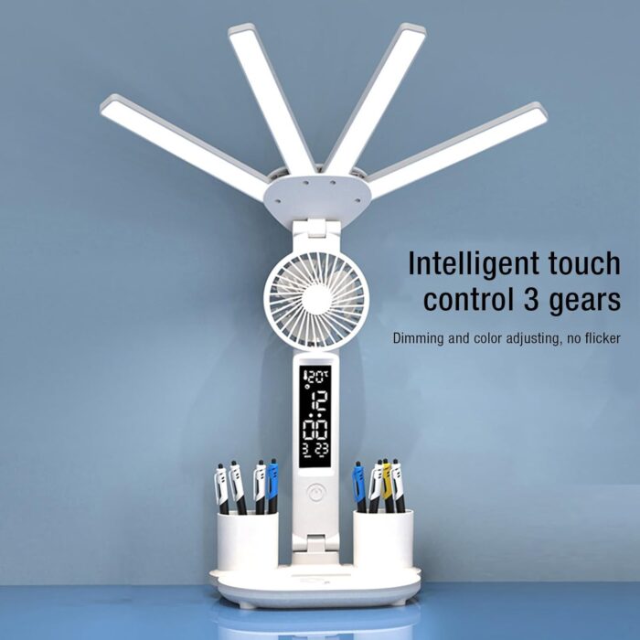 ⁦اباجوره مكتب ليد مع مروحه و ساعه⁩ - الصورة ⁦2⁩