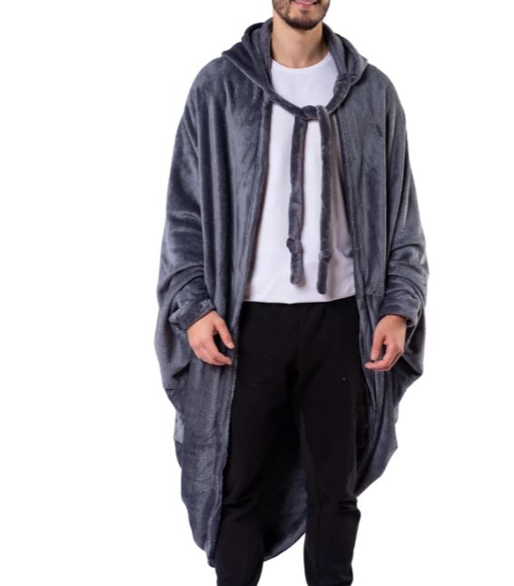 25a14cf1-d0c5-4a1e-ab6d-341ece1f3460.jpg بطانيه قابله للارتداء رمادي - الصورة 1