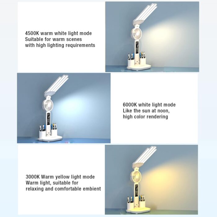 ⁦اباجوره مكتب ليد مع مروحه و ساعه⁩ - الصورة ⁦6⁩