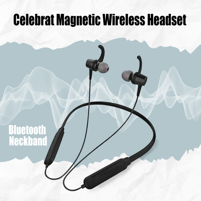 ⁦• Celebrat Magnetic Wireless Headset Bluetooth Neckband⁩ - الصورة ⁦5⁩