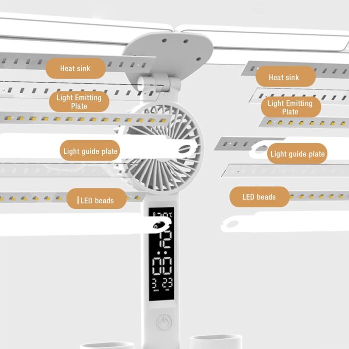 ⁦اباجوره مكتب ليد مع مروحه و ساعه⁩ - الصورة ⁦5⁩