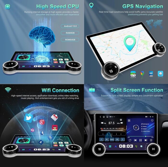 ⁦شاشة سمارت كار بلاى و اندرويد للسيارة 10 بوصة 32G/2RAM⁩ - الصورة ⁦6⁩