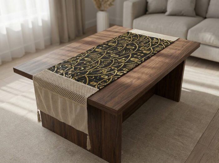 ⁦رانر مع 2 كفر كوشن بيج اسود⁩ - الصورة ⁦2⁩