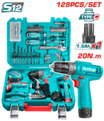 طقم شنيور وعده مكون من 129 قطعة Total