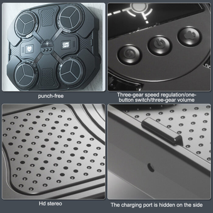 ⁦• لوحة الملاكمة الموسيقية اسود⁩ - الصورة ⁦4⁩